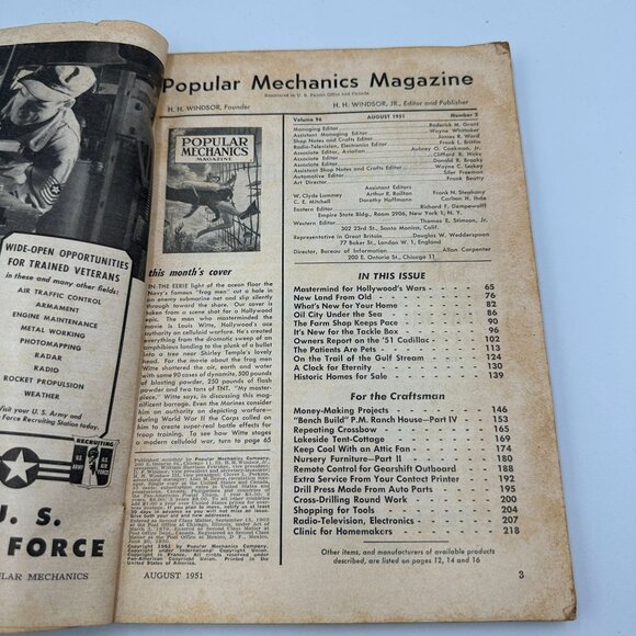 Popular Mechanics Magazine August 1951 "51 Cadillac" Diving Cover - Picture 5 of 5